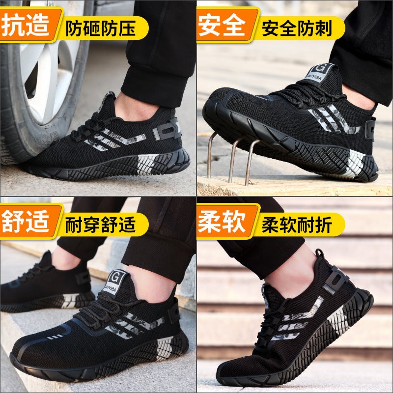 Labor Protection Shoes For Men, Anti-Smash, Anti-Puncture, Steel Toe, Lightweight, Wear-Resistant, Safety Protection, Construction Site, Four-Season Work Shoes - Image 4