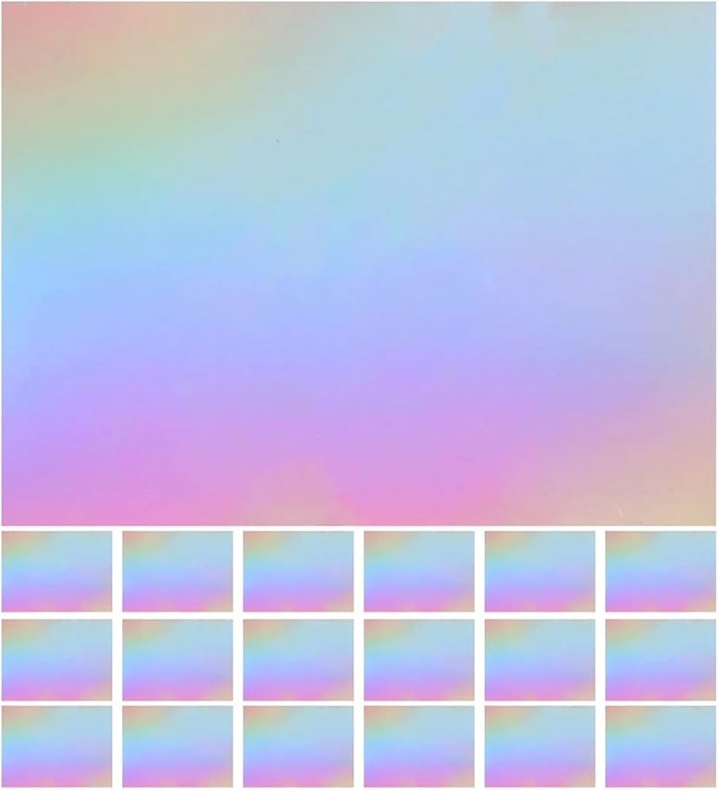 ورق مقوى مرآة ثلاثية الأبعاد 60 ورقة مقاس A4 رقائق قزحي الألوان للحرف اليدوية DIY وصنع البطاقات - Image 1