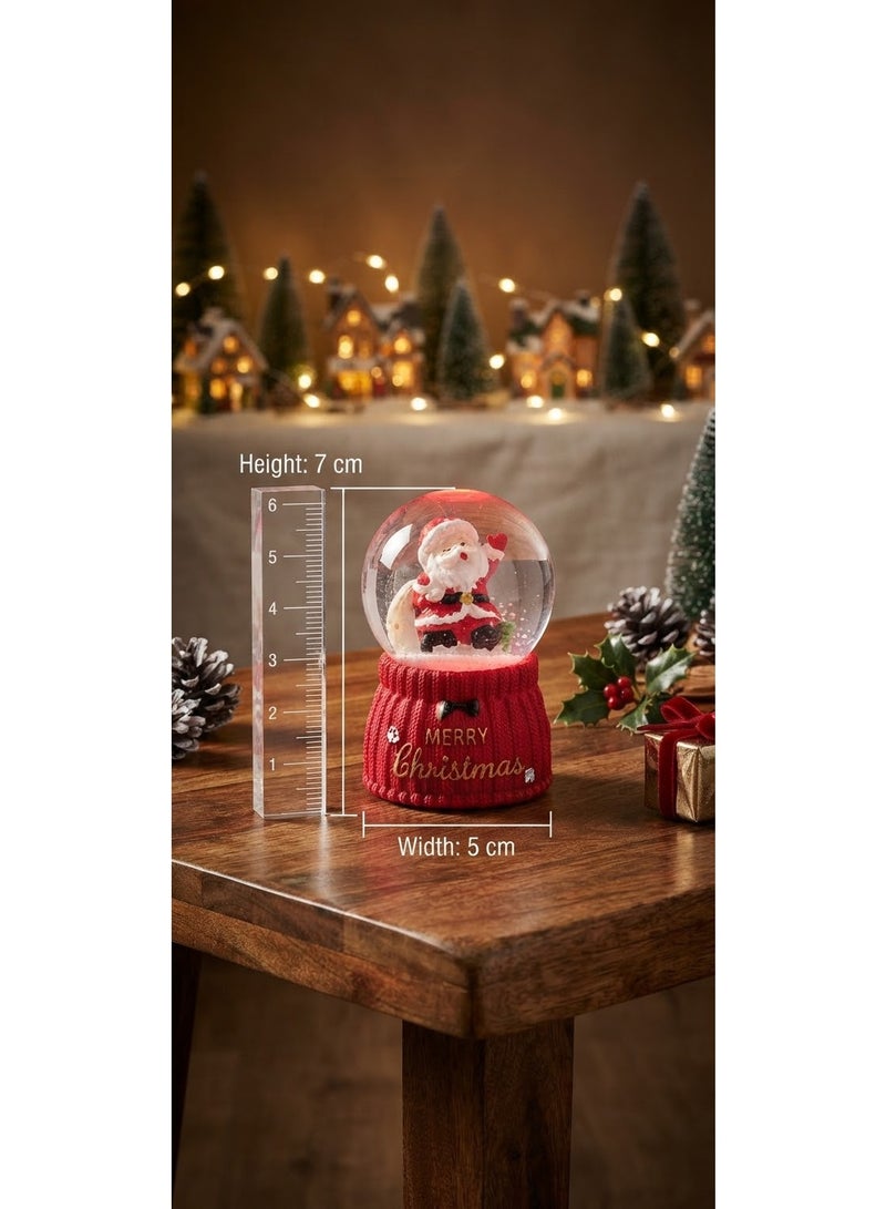 Santa Claus Christmas Snow Globe Lamp, LED Light, 7x5 cm – Distinctive Festive Holiday Decoration