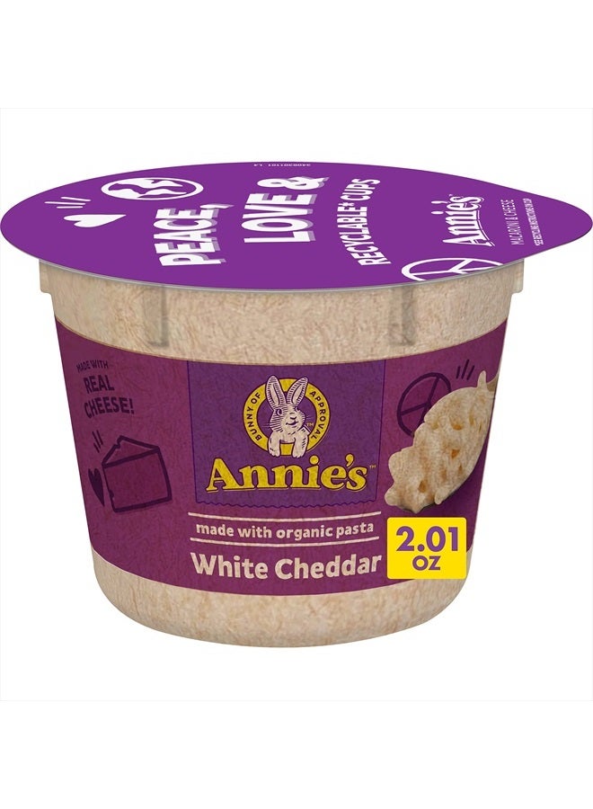 Annies Organic White Cheddar Macaroni and Cheese, Microwavable Cup, 2.01 oz - Image 1