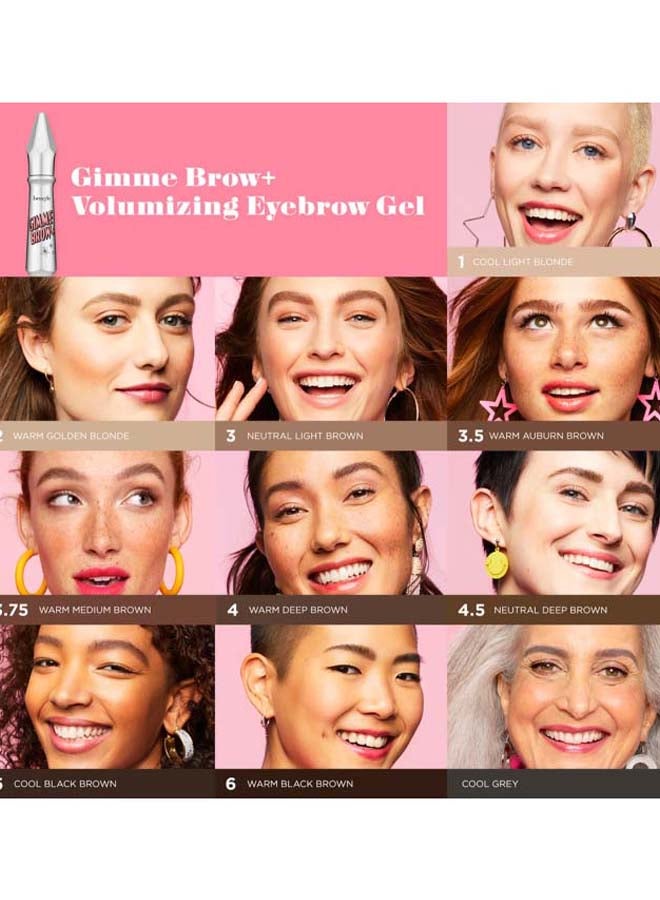 Benefit Cosmetics Gimme Brow+ Volumizing Eyebrow Gel 4.5 - Neutral Deep Brown - Image 4