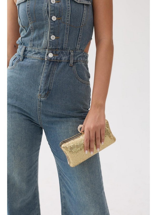 BELLAWOO Clutch Purses for Women, Champagne Evening Bag, Women Evening Purses, Sparkling Sequin Party Handbag for Wedding Purses Cocktail Prom - Image 4