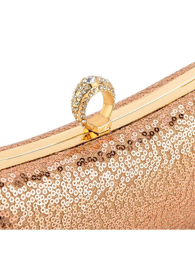 BELLAWOO Clutch Purses for Women, Champagne Evening Bag, Women Evening Purses, Sparkling Sequin Party Handbag for Wedding Purses Cocktail Prom - Image 1