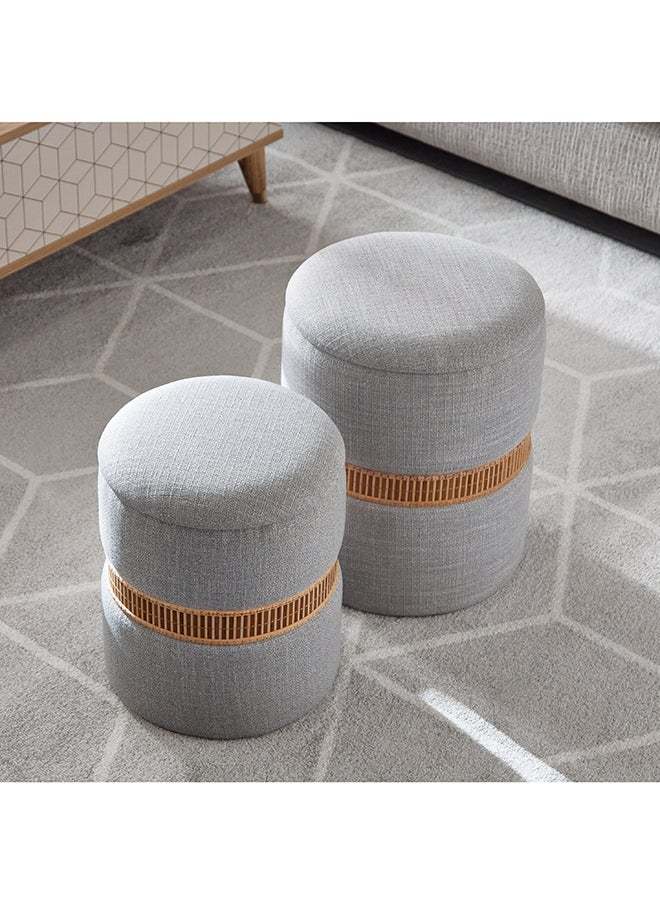 Home Box Nordica 2-Piece Bamboo Weave Ring Storage Ottoman Set 36 x 44 x 36 cm  - Image 2