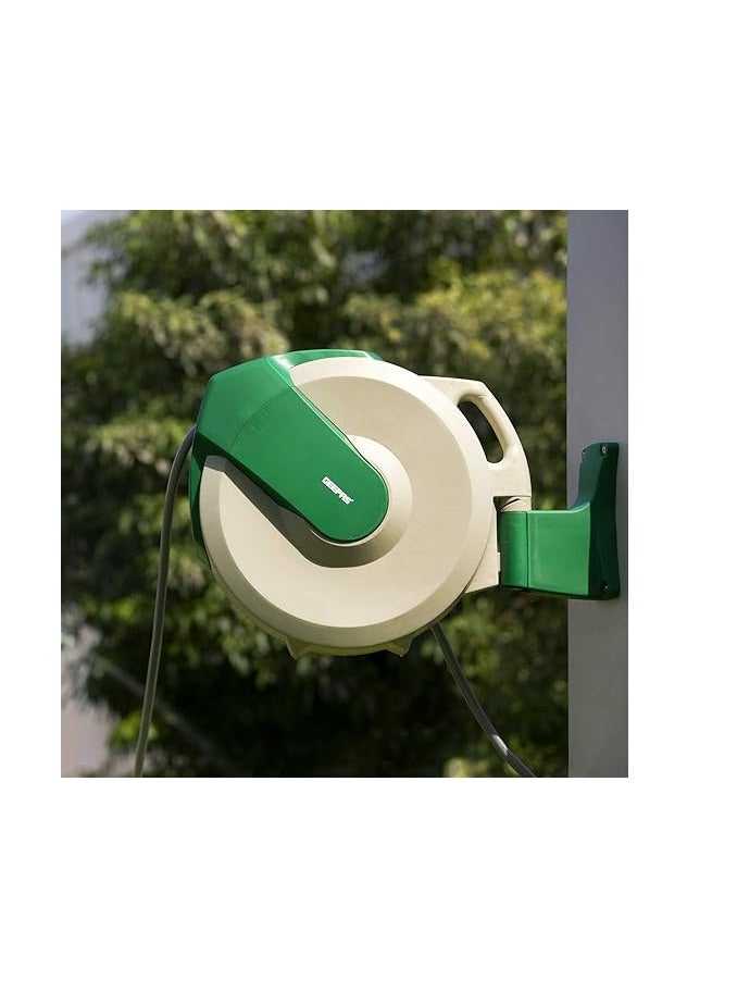 GEEPAS بكرة خرطوم حديقة قابلة للسحب، بكرة خرطوم منزلية بسيطة محمولة مثبتة على الحائط - Image 2