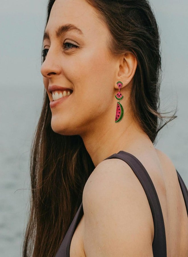 Madison Tyler Fruit Dangle Earrings for Women | Gold Plated Flower Strawberry Apple Cherry Olive Earrings for Women | Sweet Fruit Earrings for Women Jewelry Gifts, Alloy, Rhinestone, Rhinestone - Image 3
