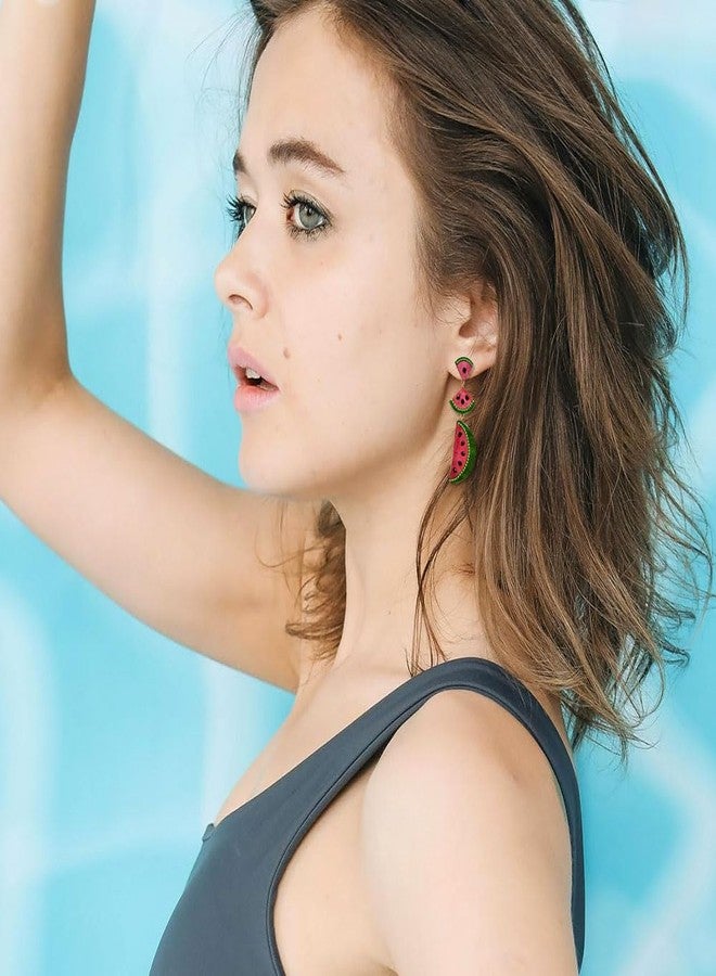 Madison Tyler Fruit Dangle Earrings for Women | Gold Plated Flower Strawberry Apple Cherry Olive Earrings for Women | Sweet Fruit Earrings for Women Jewelry Gifts, Alloy, Rhinestone, Rhinestone - Image 2