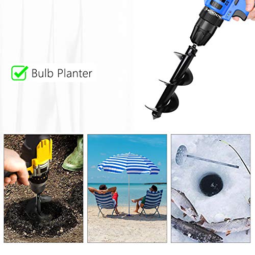 HUAPPNIO Bulb Planter Tool,Auger Drill Bit for Planting 3.15x8.66 Inch Suitable for 3/8”Hex Drive Drill - Image 2