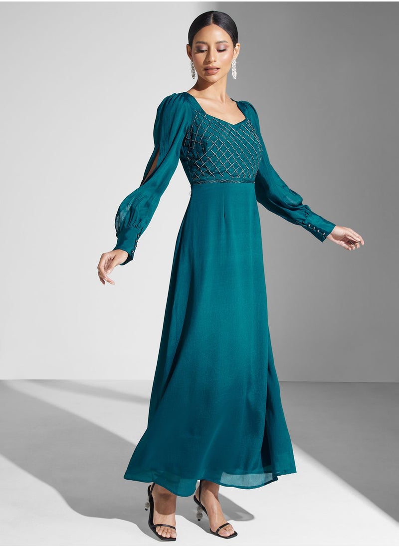 Ella Limited Edition - Slit Sleeve Embellished Dress - Image 1