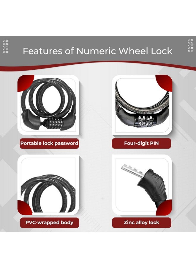 روبوست قفل كابل دراجة رقمي بدون مفتاح من Robustt - عبوة من قطعتين | مجموعة مسبقة الضبط | حماية شديدة التحمل ضد السرقة | قفل متعدد الأغراض للدراجة والدراجة الهوائية والخوذة والأمتعة - Image 4