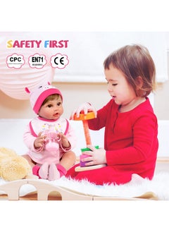 Aori Reborn Baby Dolls 22 Inch Realistic Newborn Baby Girls Lifelike Weighted Baby Girl Dolls Pink Unicorn Real Life Baby Girl Dolls  - Image 5