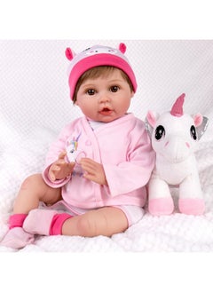 Aori Reborn Baby Dolls 22 Inch Realistic Newborn Baby Girls Lifelike Weighted Baby Girl Dolls Pink Unicorn Real Life Baby Girl Dolls  - Image 1
