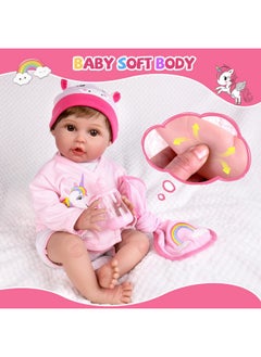Aori Reborn Baby Dolls 22 Inch Realistic Newborn Baby Girls Lifelike Weighted Baby Girl Dolls Pink Unicorn Real Life Baby Girl Dolls  - Image 4