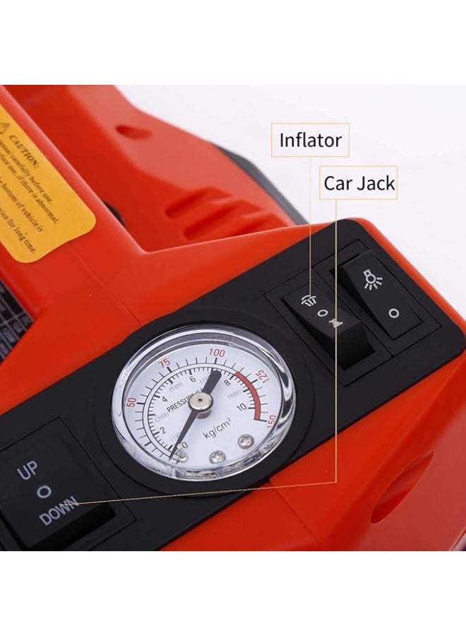 Electric Hydraulic Car Jack 5-in-1 Kit – 12V Lifting System with Impact Wrench, Tire Inflator & LED Light for Car/SUV/MPV (6–17.7 inch Range) - Image 3