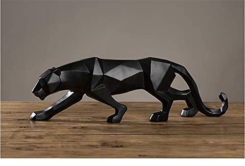 SkyKey Black Panther Statue Sculpture Geometric Resin Showpiece Jaguar Figurine 26.6 x 9 x 6.2 cm - Image 1