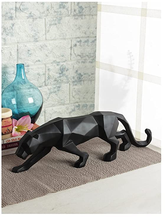 SkyKey Black Panther Statue Sculpture Geometric Resin Showpiece Jaguar Figurine 26.6 x 9 x 6.2 cm - Image 3
