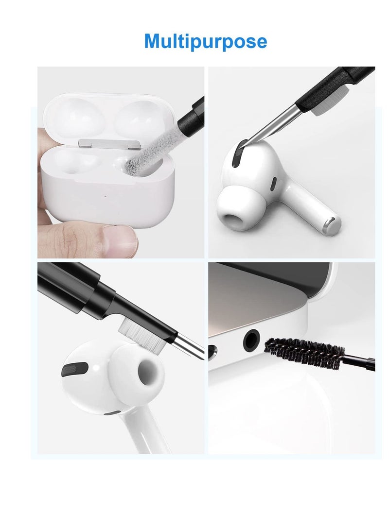 مجموعة تنظيف متعددة الوظائف 8 في 1 لسماعات Airpods وسماعات الأذن ولوحات المفاتيح وأجهزة الكمبيوتر المحمولة - منظف كامل مع فرشاة وقلم للإلكترونيات - Image 4