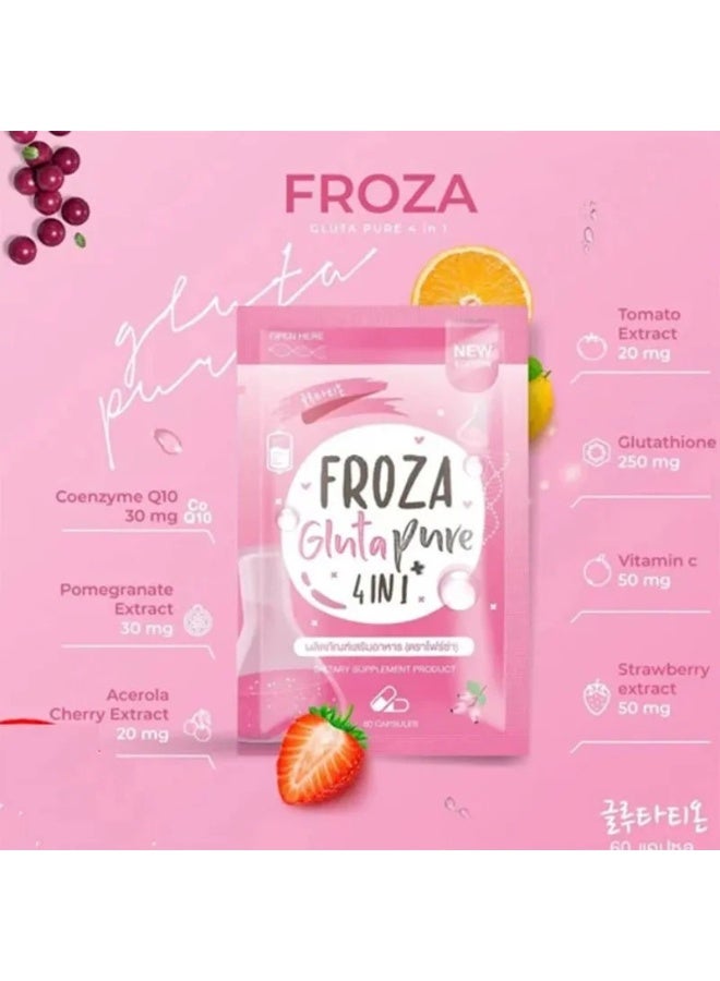 Froza Froza Glutathione 4-in-1 Whitening & Skin Glow Capsules | 60 pcs | Glutathione + CoQ10 + Vitamin C + ALA | Thai Formula for Radiant Skin - Image 2
