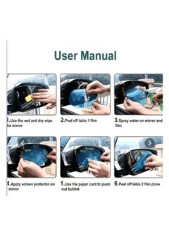 Generic 2 Pieces Anti Fog Film Car Rearview Mirror Film Rainproof Waterproof Film Protective Mirror Film Anti Fog HD Clear Nano Coating for Universal Car Mirrors and Side Windows  - Image 2