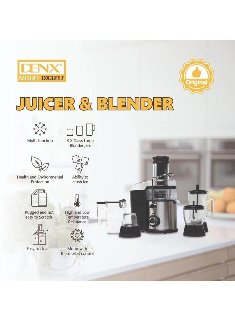 Denx DX3217 (4 in 1) Multifunctional Juicer and Blender 4000W - Image 3