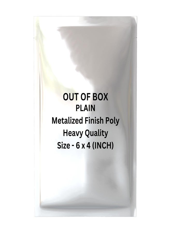 Premium Food Grade Metalized Finish Poly Bag Pouches Heavy Quality, Non-Transparent Packaging for Food Items, Gifts, Jewelry, Accessories Ideal for Snacks, Spices, Herbs & Powders - 6 x 4 Inches (100)