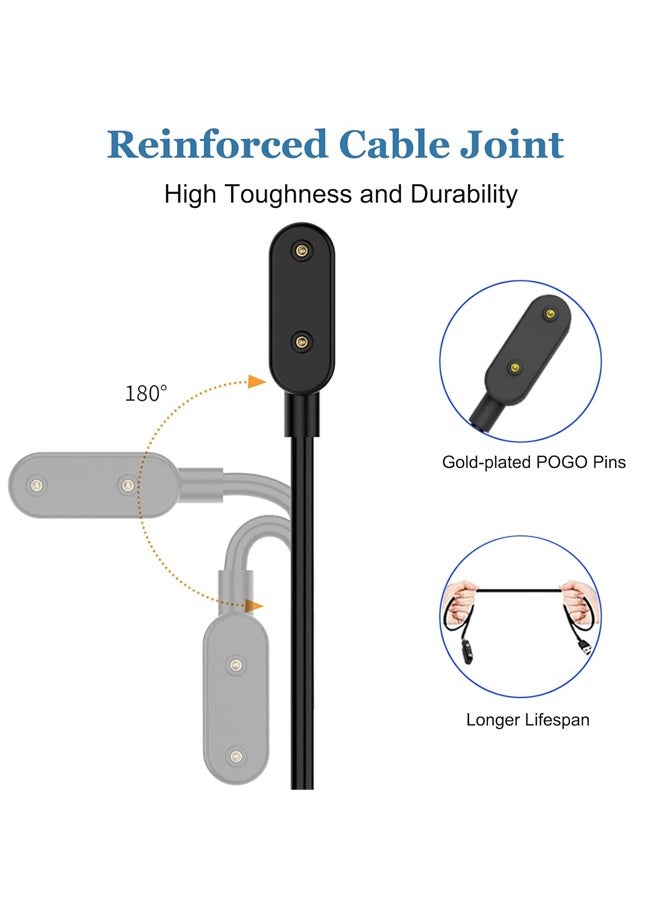 كابل شاحن متوافق مع ساعة هواوي فيت 3/فيت 2/فيت/فيت ميني/باند 10/باند 9/باند 8/باند 7/باند 6/باند 6 برو، قاعدة شحن هواوي فيت 3 مع مشبك وحامل USB بديل - 1 متر - Image 4