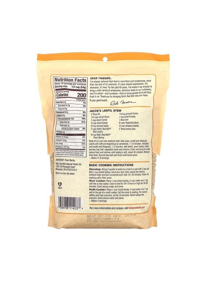 Bob's Red Mill الشعير اللؤلؤي 1 رطل 14 أونصة 850 جرام - Image 2
