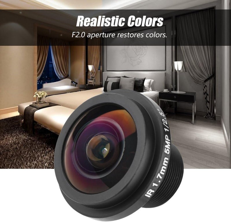 fosa Mini HD Hidden Camera Fisheye Security Panoramic Lens Camera 5MP/1.7mm Focal Length/185?Wide Angle for Fisheye Security Cam, Home/Office/Outdoor/Indoor - Image 2