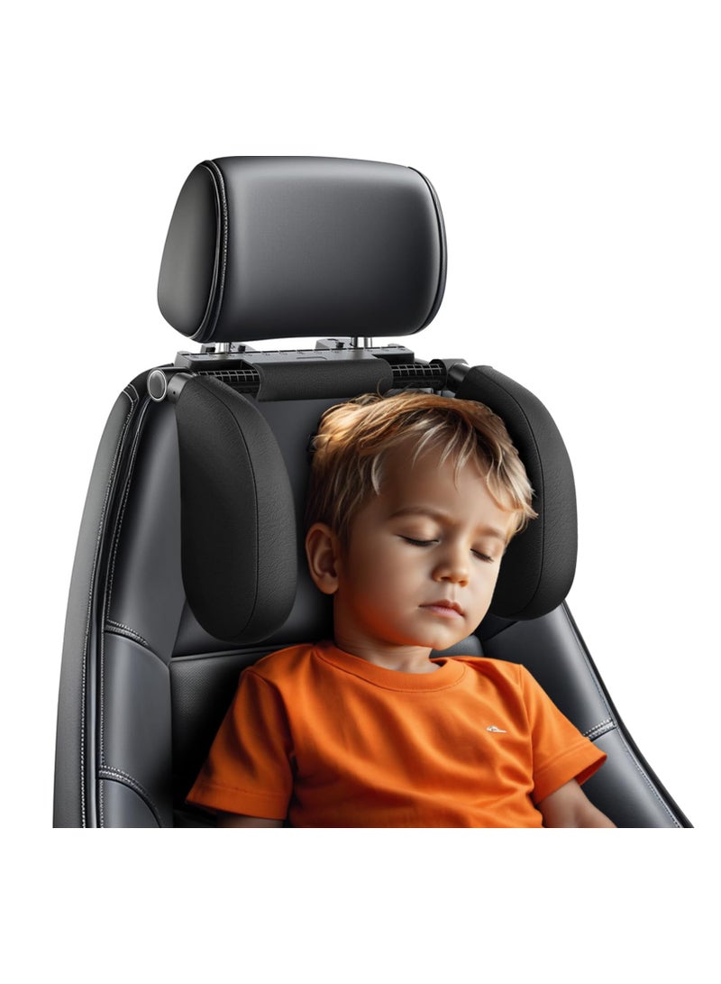Car Headrest Pillow, Thickened Memory Foam Headrest, Neck Support Pillow, 180° Adjustable Car Headrest, U- Shaped Design, Travel Car Sleeping,Suitable for Kids and Adults (Black) - Image 1