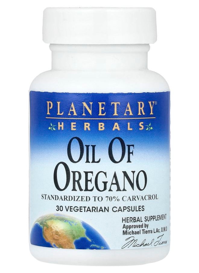 PLANETARY HERBALS Oil Of Oregano 45 mg 30 Vegetarian Capsules 