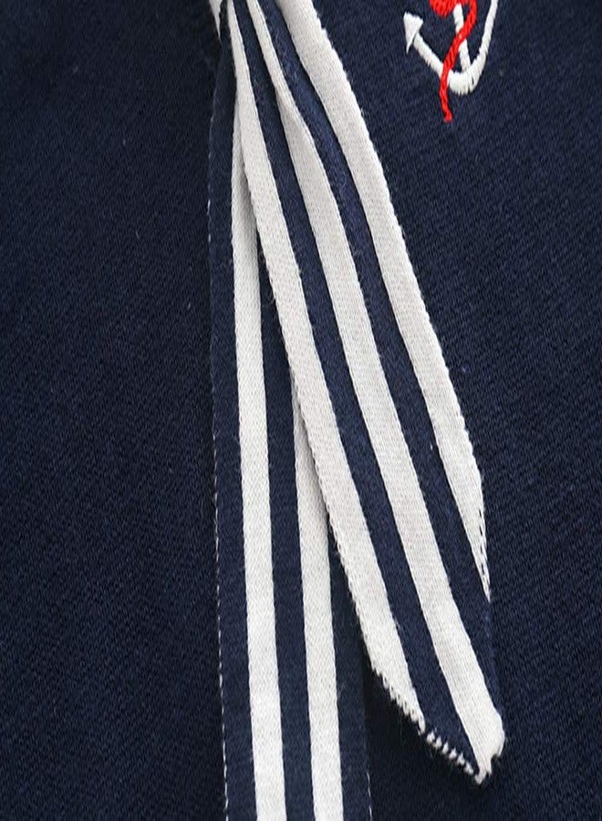 Mud Kingdom Boutique Baby Boy Nautical Sweater Romper Stripe White 0-3 Months - Image 5
