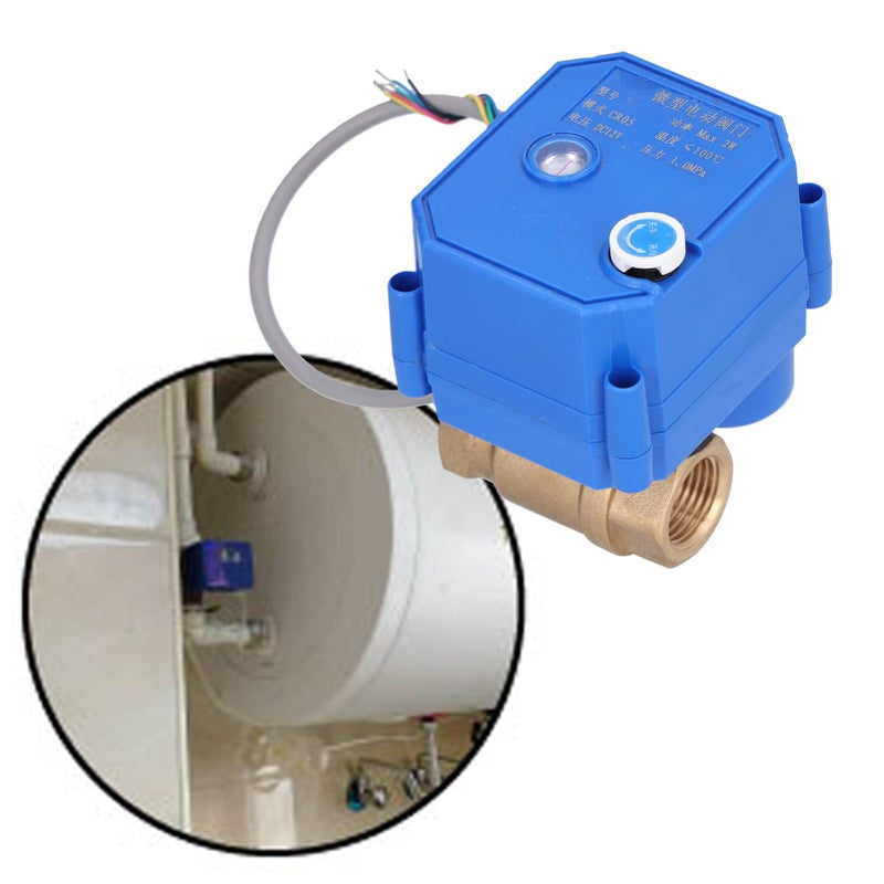 Electric Ball Valve BSP Mini Brass Motorized 5 Wire DC12V Through with Switch Indication - Image 2