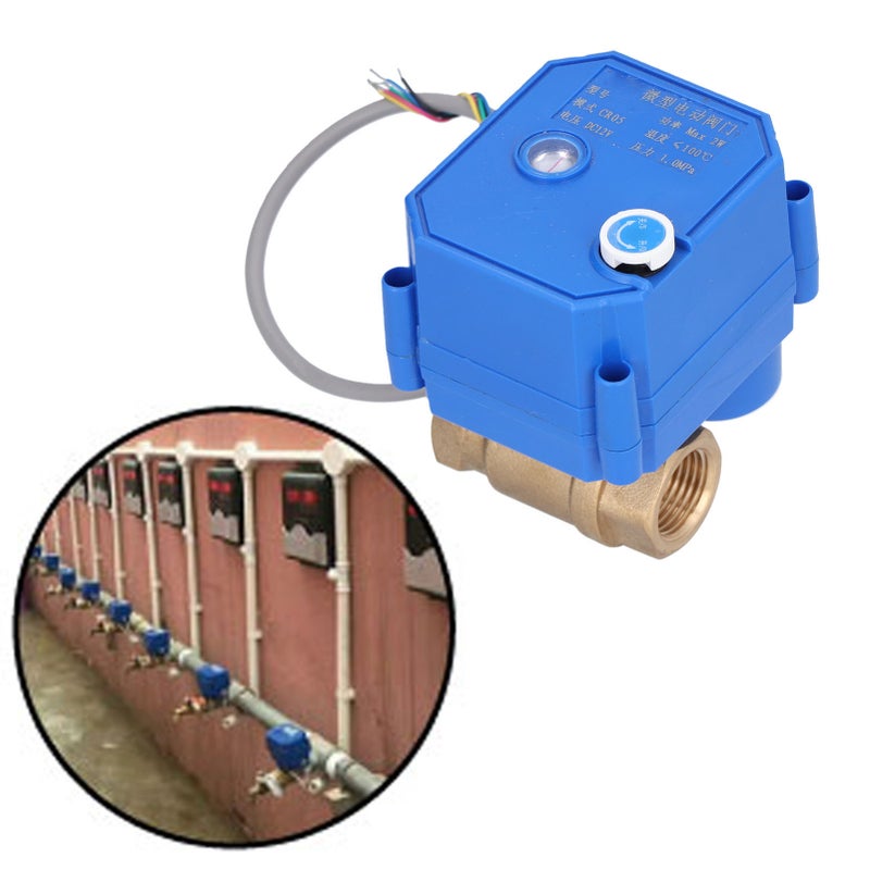 Electric Ball Valve BSP Mini Brass Motorized 5 Wire DC12V Through with Switch Indication - Image 5