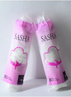 Sasha 2 Packs 80-Piece Cotton Pads White  - Image 1