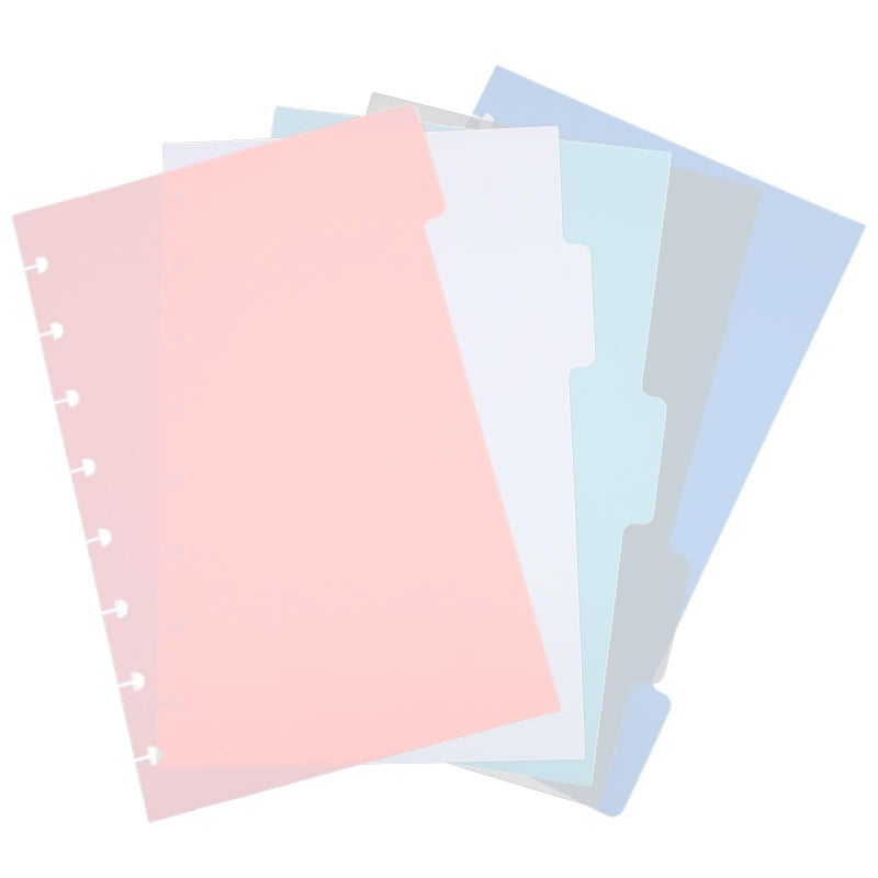 5 Color Punched Binder Index Dividers Set 8.5x11 Inch Sturdy PP Material for Office School Filing Organization - Image 2