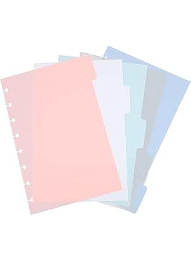 5 Color Punched Binder Index Dividers Set 8.5x11 Inch Sturdy PP Material for Office School Filing Organization - Image 1