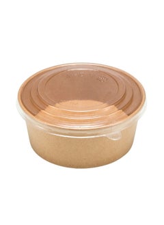 Set Of 50 Kraft Paper Bowls 24 Oz With Lid