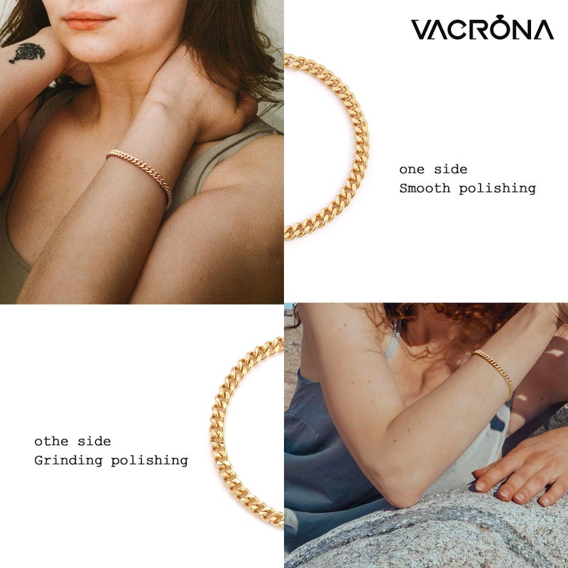 VACRONA Gold Tiny Beaded Bracelet 14K Gold Plated Chain Bracelets for Women Handmade Clip Link Trendy Tiny Pearl Bracelet Adjustable Chain Jewelry Gifts - Image 5