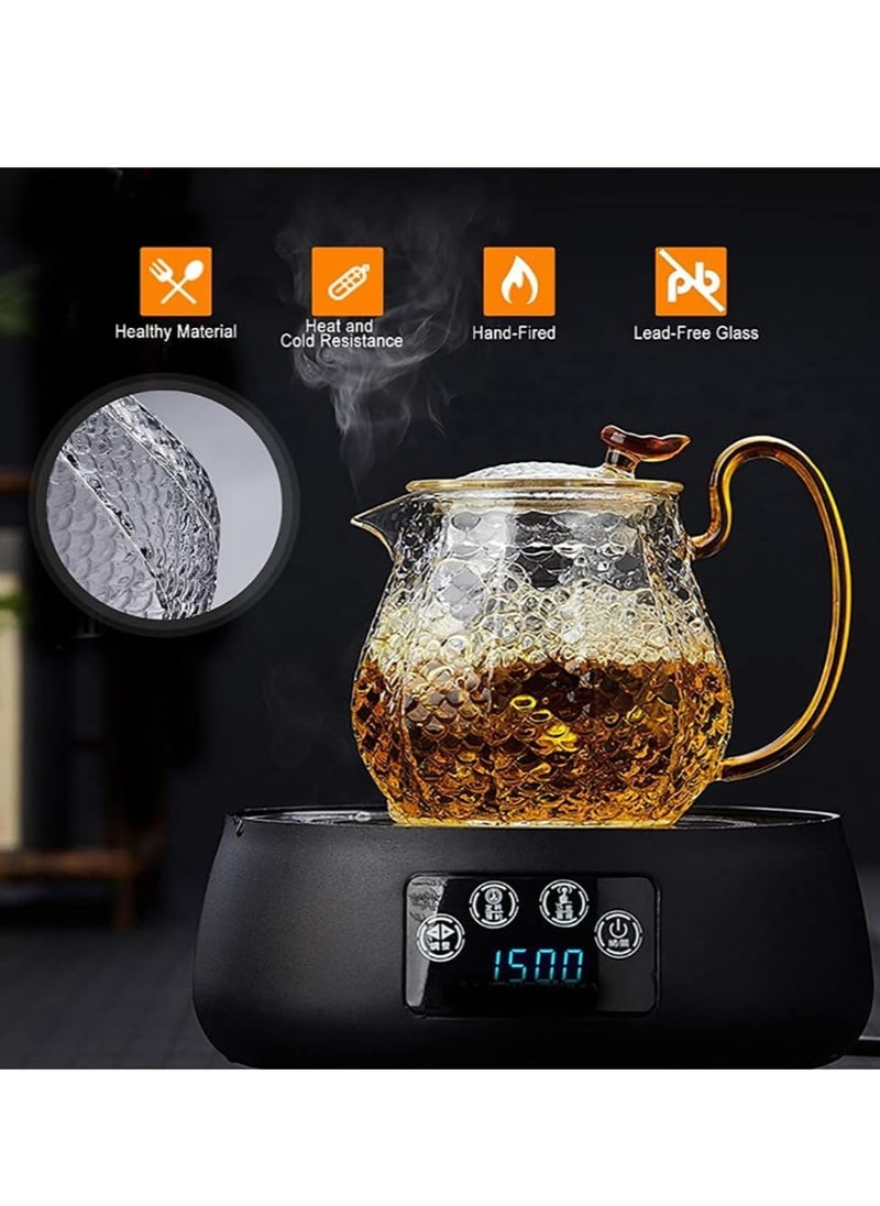 Beauenty 5 Piece Glass Tea Set with Removable Infuser, Borosilicate Glass Tea Kettle, Teapot Set, Tea Cup Set, Coffee Tea Gift Sets, 1 Teapot 600ml and 4 Cups 120ml  - Image 5