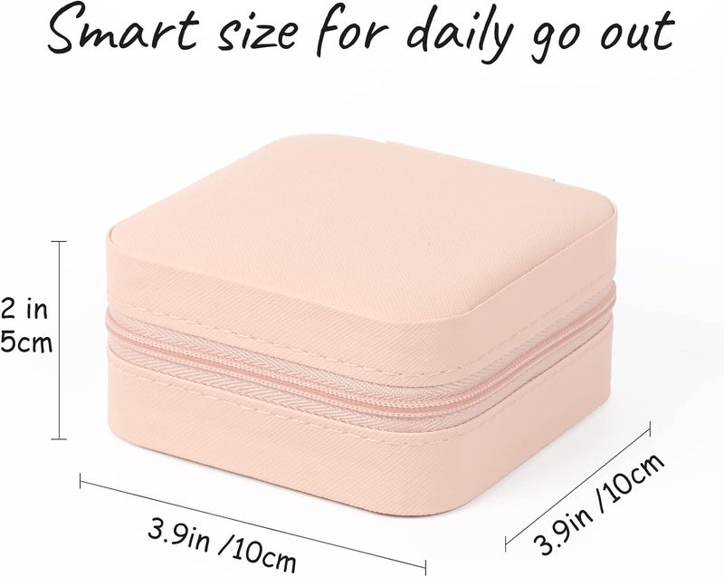 MFXIP Travel Jewelry Case - Portable PU Leather Mini Jewelry Organizer for Earrings, Necklaces, Rings, and Bracelets - Image 3