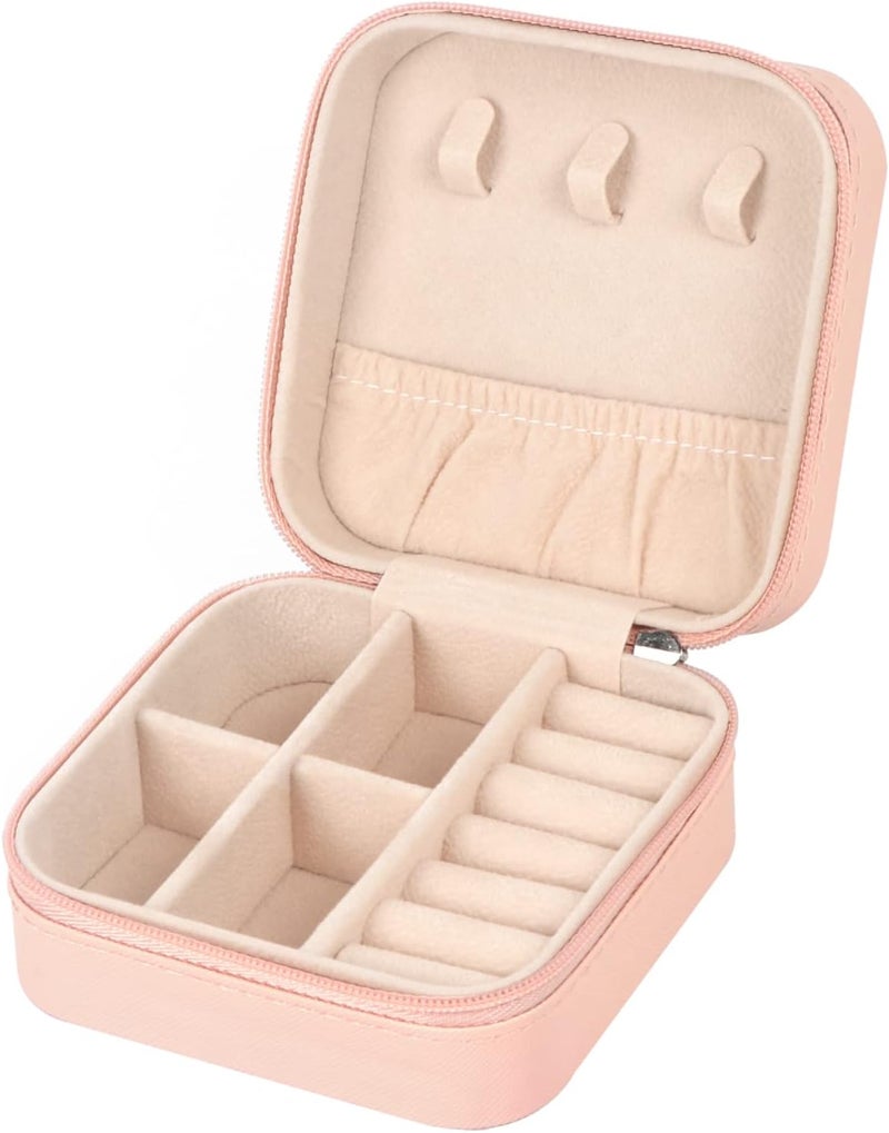 MFXIP Travel Jewelry Case - Portable PU Leather Mini Jewelry Organizer for Earrings, Necklaces, Rings, and Bracelets - Image 1