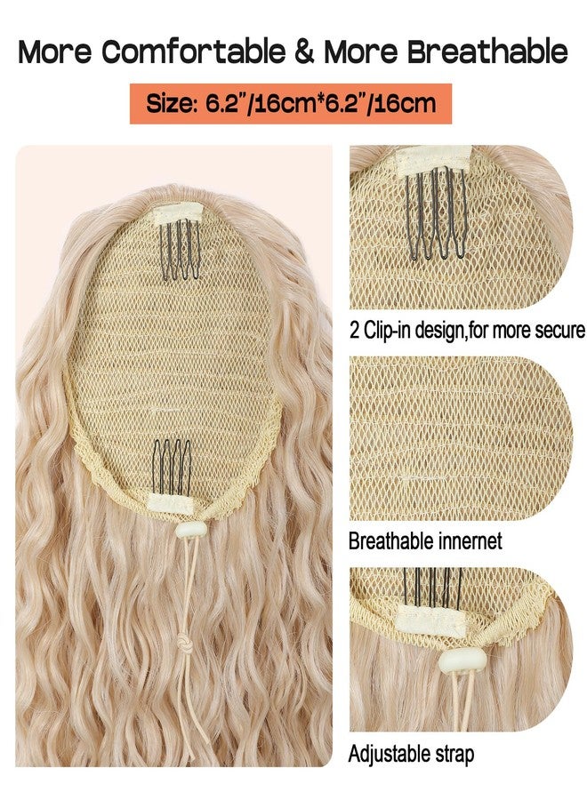 سيكيا وصلة شعر ذيل حصان من سيكيا، PT005 إيزابيلا، طول 22 بوصة، شعر بوهيمي مجعد برباط، خفيف ومنفوش، متعدد الطبقات، وصلات شعر بمشبك، شعر صناعي بني فاتح مع خصلات شقراء فاتحة - Image 5