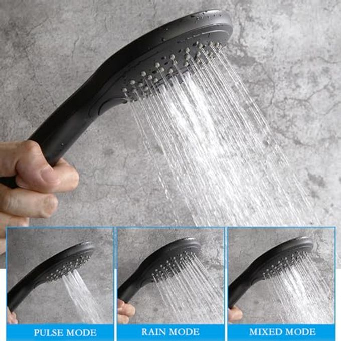 LightInTheBox Contemporary 2-Function Rain Shower Head Ceiling Mounted Rainfall Square Shower Head Stainless Steel Overhead Rainfall Massage Top Sprayer Matte Black - Image 3