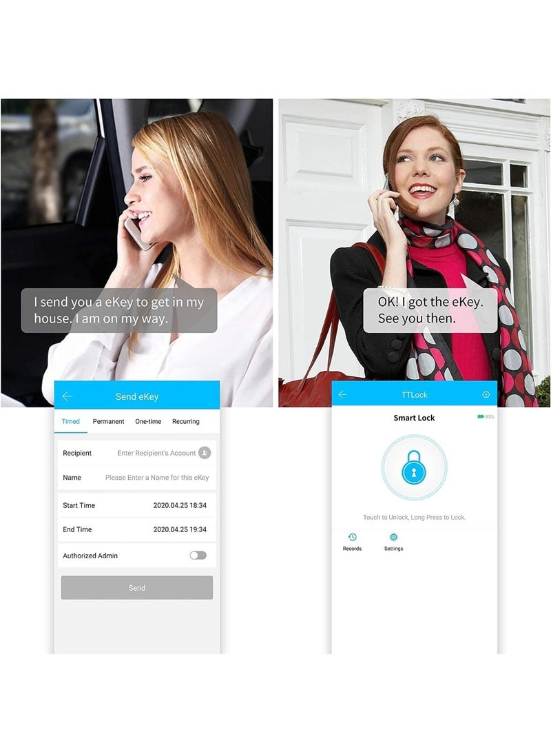 A-Link Smart Door Lock | IP65 Waterproof & Rustproof Fingerprint Lock | Remote Control via TTLock Bluetooth App over Bluetooth | 4*AA Batteries & 6 Access Cards Included - Image 5