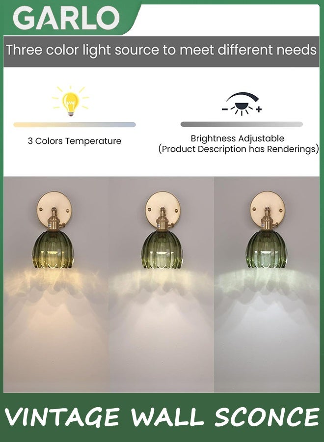 جارلو 3 درجات حرارة اللون ومغناطيسية قابلة للتخفيف 360 درجة الدوران الضوء اللاسلكي لغرفة النوم على جانب السرير الجدار القديم Sconce مع ضوء الجدار الزجاجي الضوء الضوء على جانب السرير باب غرفة النوم - Image 3