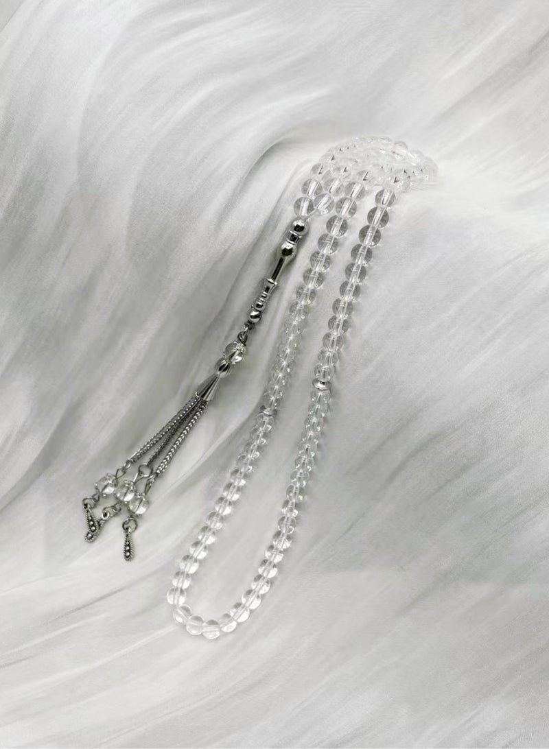 Tasbih 6mm 99-bead glass bracelet with Arabic prayer beads - Image 1