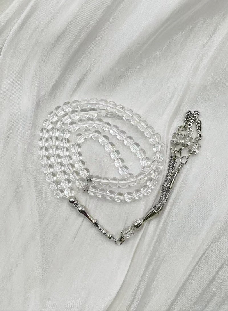 Tasbih 6mm 99-bead glass bracelet with Arabic prayer beads - Image 2