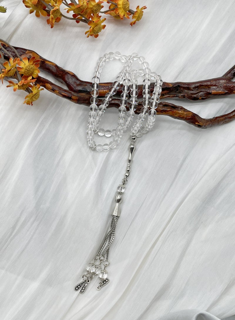 Tasbih 6mm 99-bead glass bracelet with Arabic prayer beads - Image 3