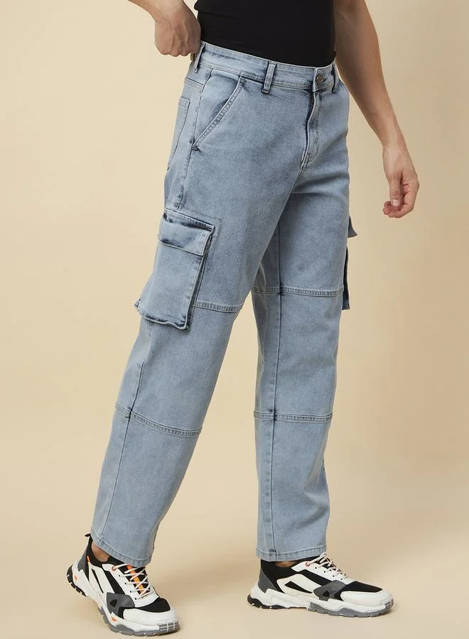 HIGH STAR light blue Men Denim Cargo for Men | Best Price UAE