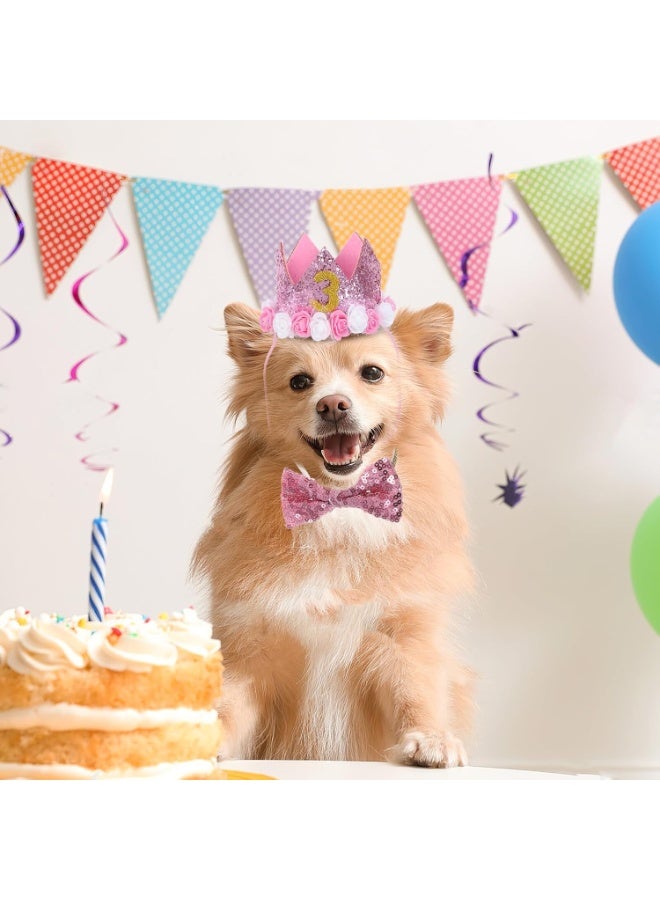 AIWANTO Dog & Cat Birthday Costume Hat – Cute Pink Pet Party Headdress for Dogs and Cats, Fun Birthday Outfit & Celebration Accessories - Image 1
